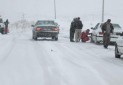 بارش برف و ترافیک در دو استان